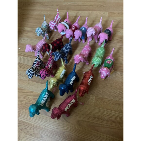 Lot Of 20  Victoria’s Secret PINK Dogs Stuffed Pink Collection Dogs Love Peace - Picture 1 of 6